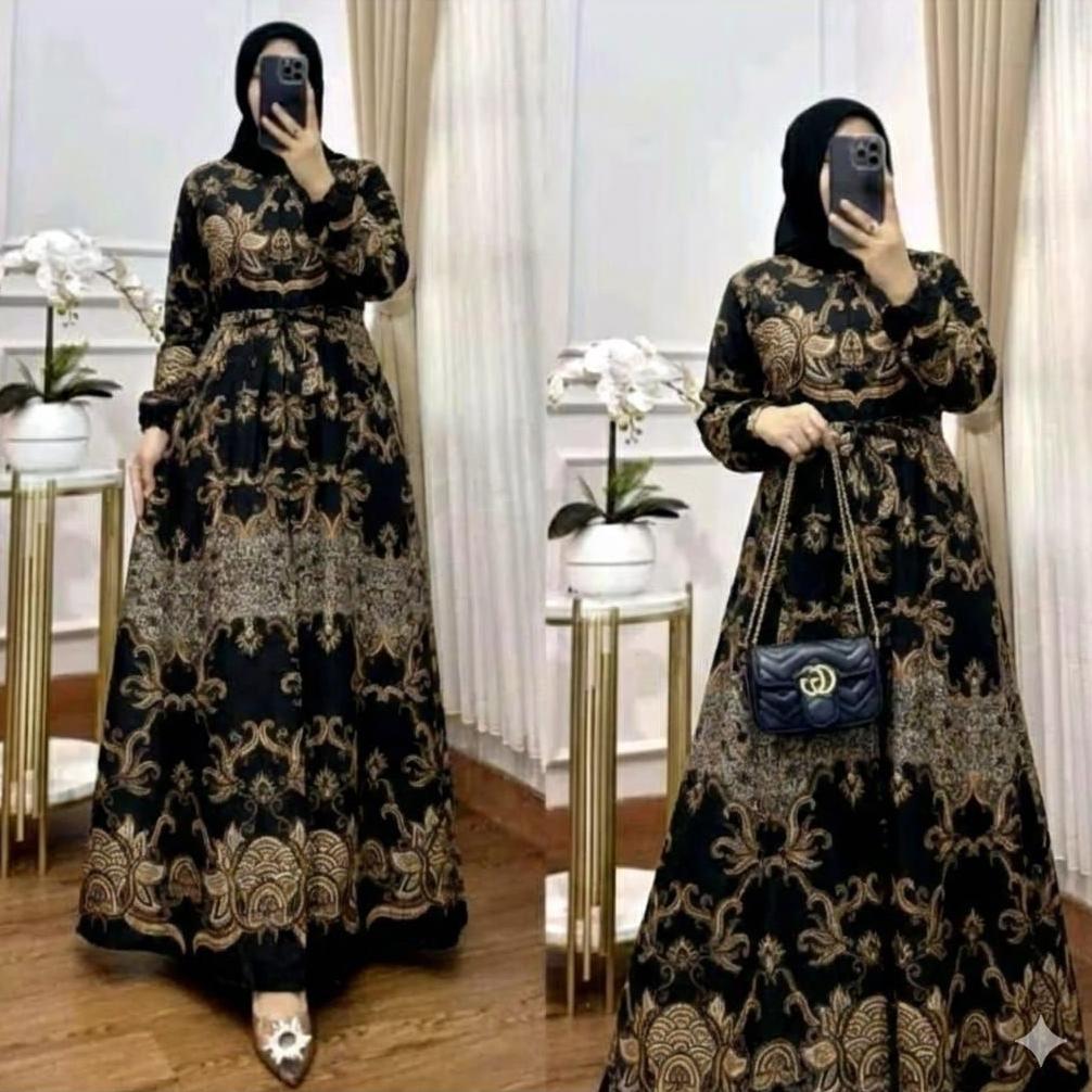 ORIGINAL Gamis Batik Abaya Syar'i / Gamis Muslim Wanita Terbaru Motif Batik Katun