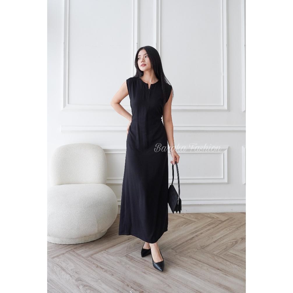 Premium Inner Dress Rayon Twill Premium Tali Pinggang / Inner Tanpa Lengan Jumbo / Manset Dress Span