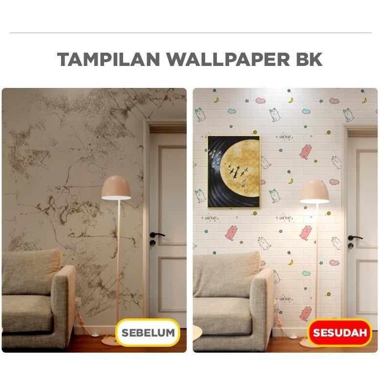 RECOMMENDED Wallpaper Dinding 3D bata / wallpaper 3D Foam 77x70cm / wallpaper motif