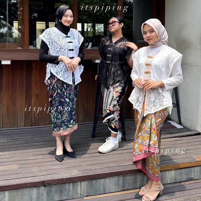 TERBARU ITSPIPING - TERIKAT ROK LILIT BATIK FLORAL - KAIN LILIT LEMBARAN ADA TALI - (ROK LILIT SAJA)
