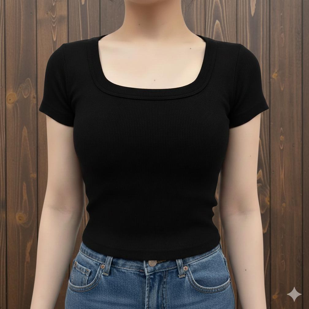 Grosir Baju Atasan Crop Top Wanita U Nack Top Baju Crop Body Wanita Premium Snow Rib