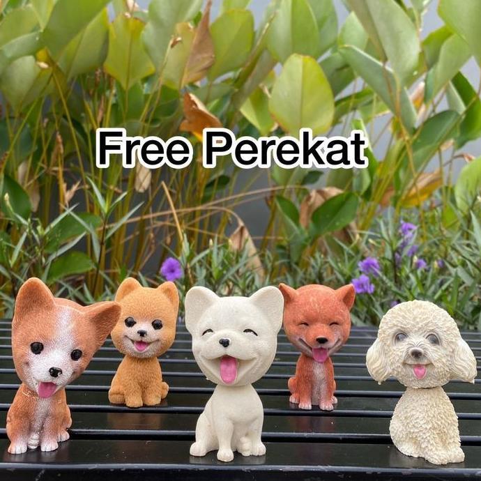 PAJANGAN DASHBOARD MOBIL ANJING KEPALA GOYANG AKSESORIS MOBIL DOGGY KEPALA GOYANG PREMIUM