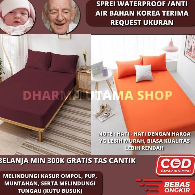 NEW SPREI WATERPROOF 160X200X35 KARET KELILING ORI