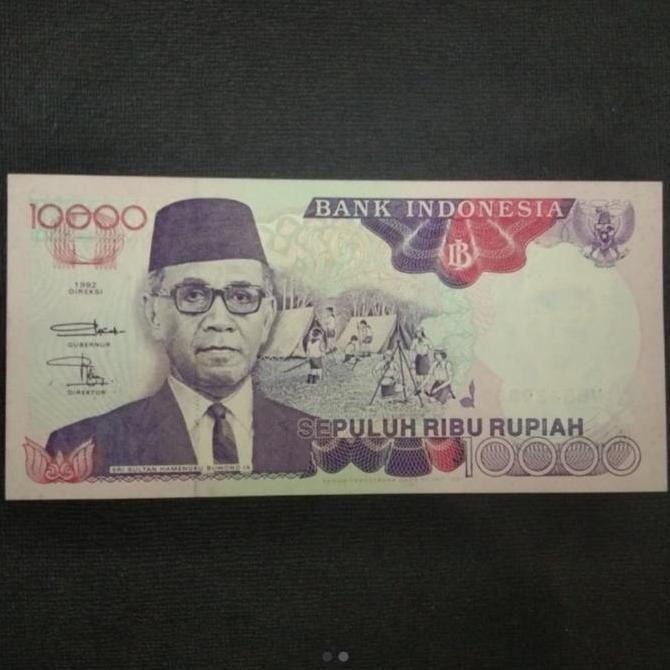 Uang Kertas Kuno 10.000 Rupiah tahun 1992 Sultan Hamengku Buwono IX (TERBAIK) (TERBARU) (TERMURAH)