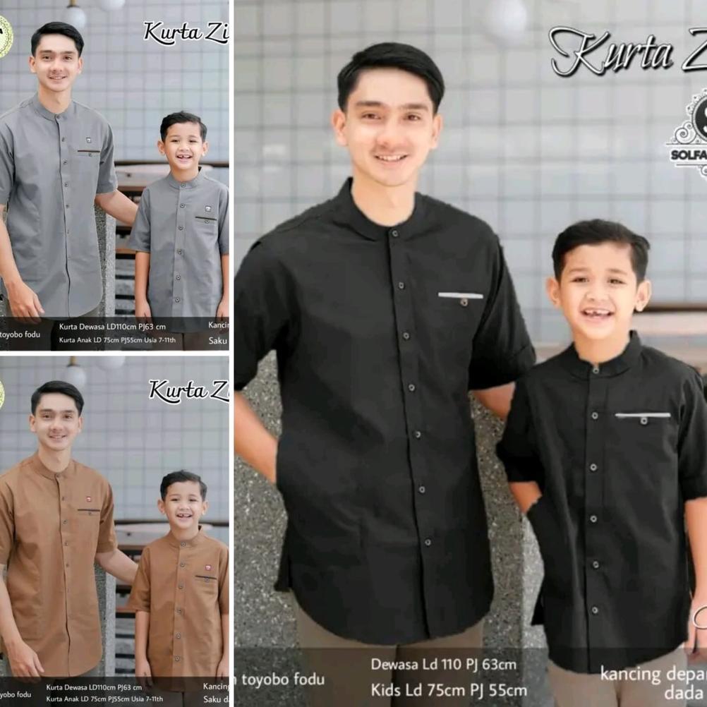 Hot Baju Koko Couple Ayah Dan Anak Bahan Toyobo Kemko Koko Ayah Dan Anak