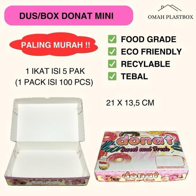 TERLARIS DUS/BOX DONAT MINI TEBAL UKURAN 21X13,5 CM