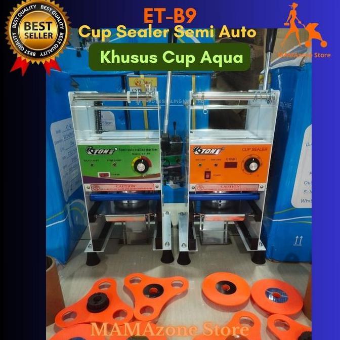 NEW Original ETON Mesin Cup Sealer ET-B9 Semi AUTOMATIS Khusus Cup Gelas AQUA Presisi Tanpa Ring