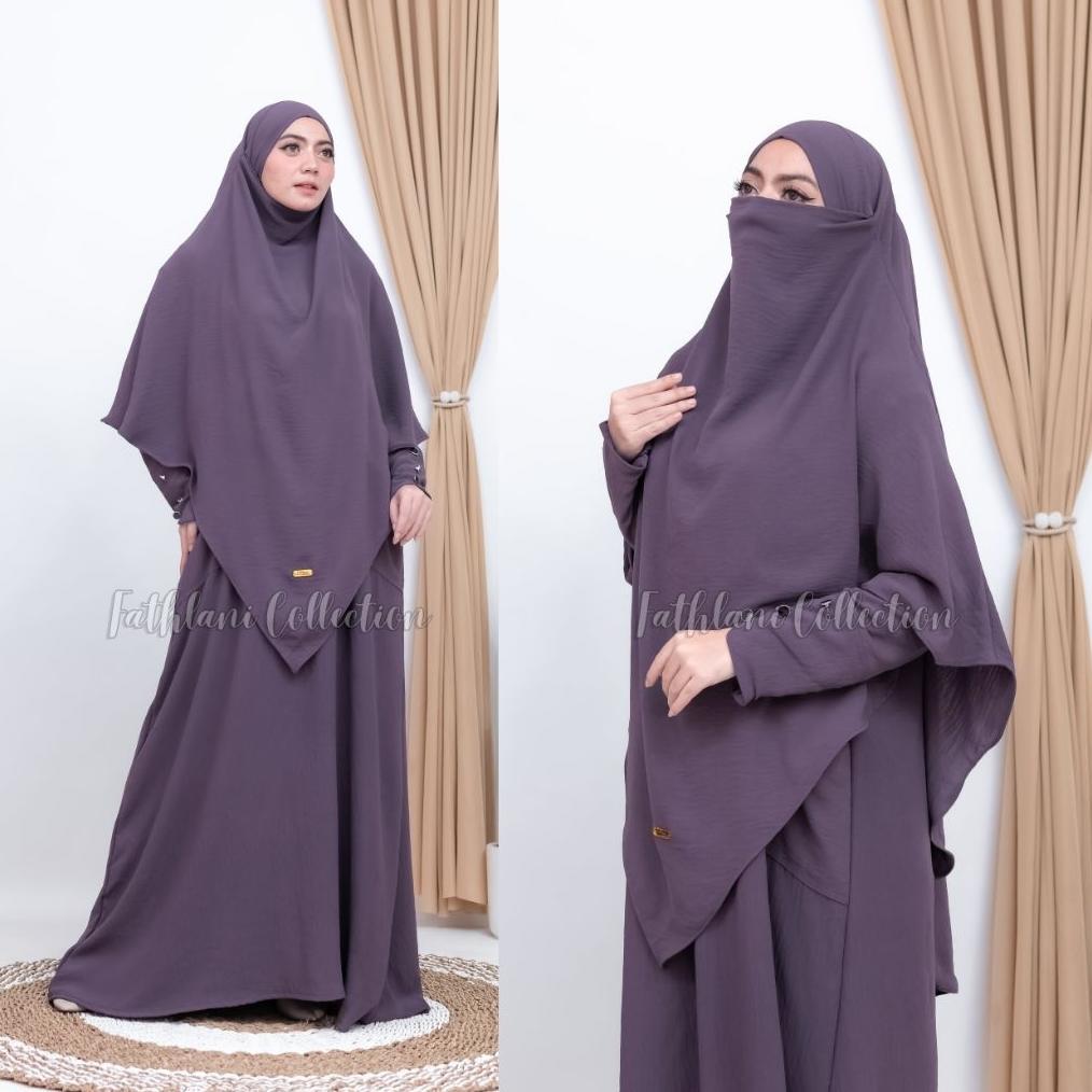 GARANSI gamis abaya syarifah gamis set hijab terbaru simpel mewah elegan cocok untuk haji umroh