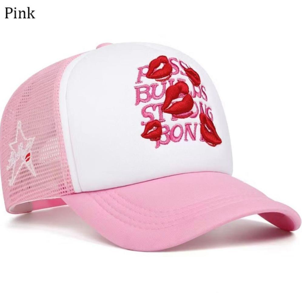 RECOMMENDED TERMURAH Topi trucker original red lips embroidery baseball fashion summer net cap hat t