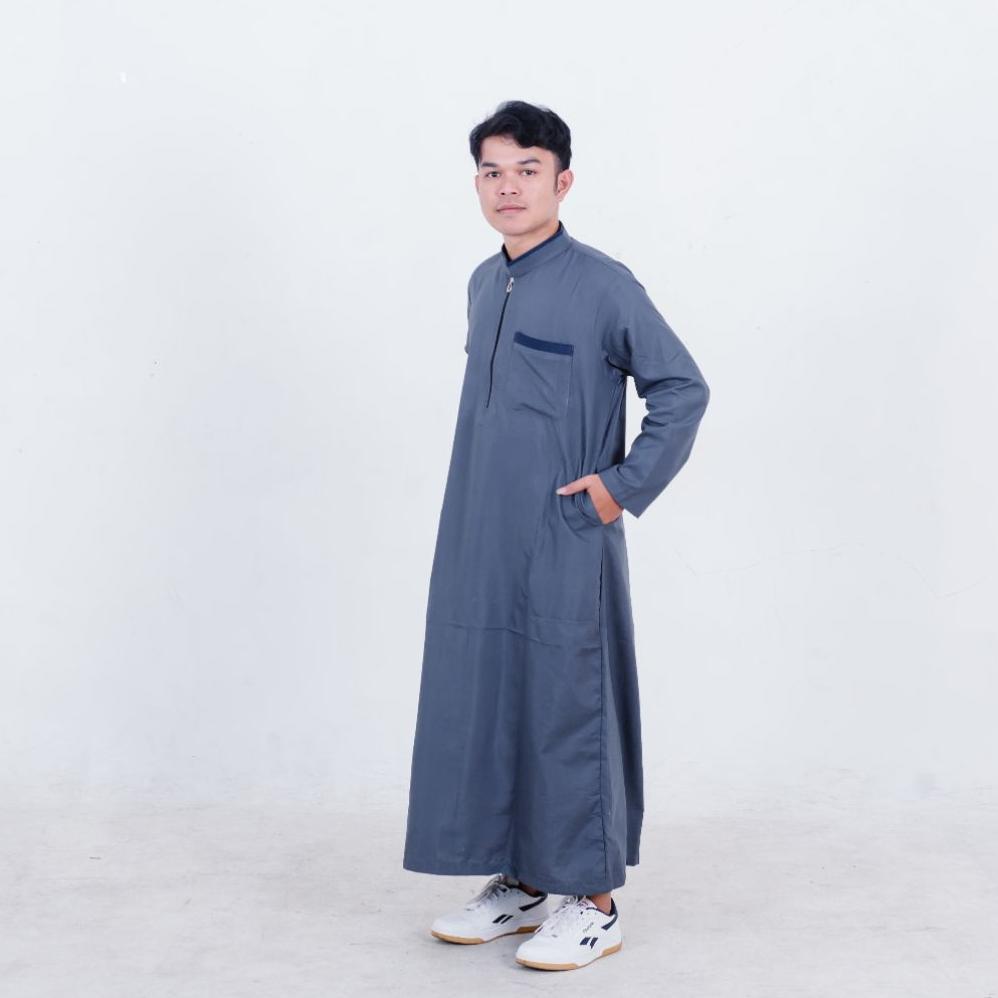 100% AMAN Gamis Pria Dewasa/Jubah Arab Kekinian/Jubah Pria Sultan /Gamis Pria Dewasa Resleting Polos