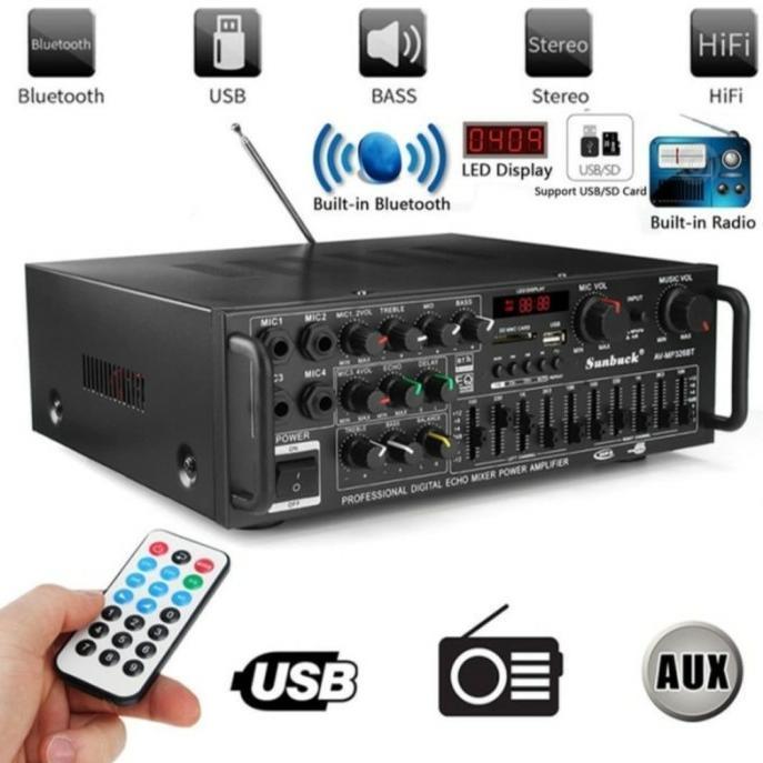 SUNBUCK BLUETOOTH EQ AUDIO AMPLIFIER KARAOKE HOME THEATER RADIO 2000W ORIGINAL DAN TERPERCAYA