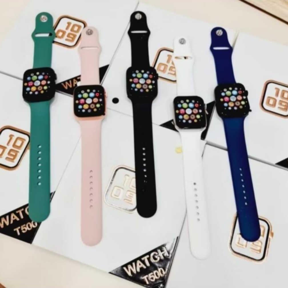 official smartwatch t500 jam tangan pintar bisa telpon dan ganti wallpaper jam pria dan wanita
