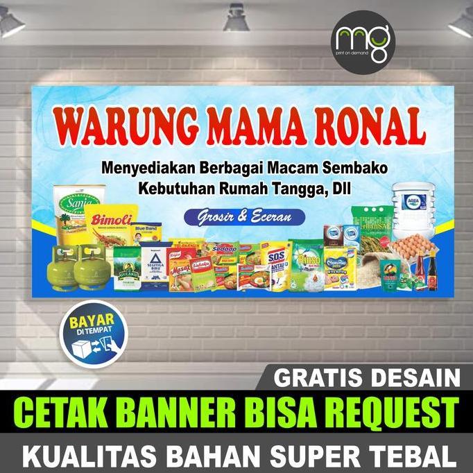 Sepanduk jualan Sembako /  Spanduk Toko Sembako / Spanduk Sembako / Spanduk toko Klontong - Benner w