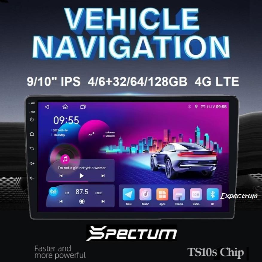 Headunit Android TS10 S UIS7862 SPECTUM. QLED DSP 4G GPS BT WIFI + KAMERA BIRDVIEW 360, 1080P