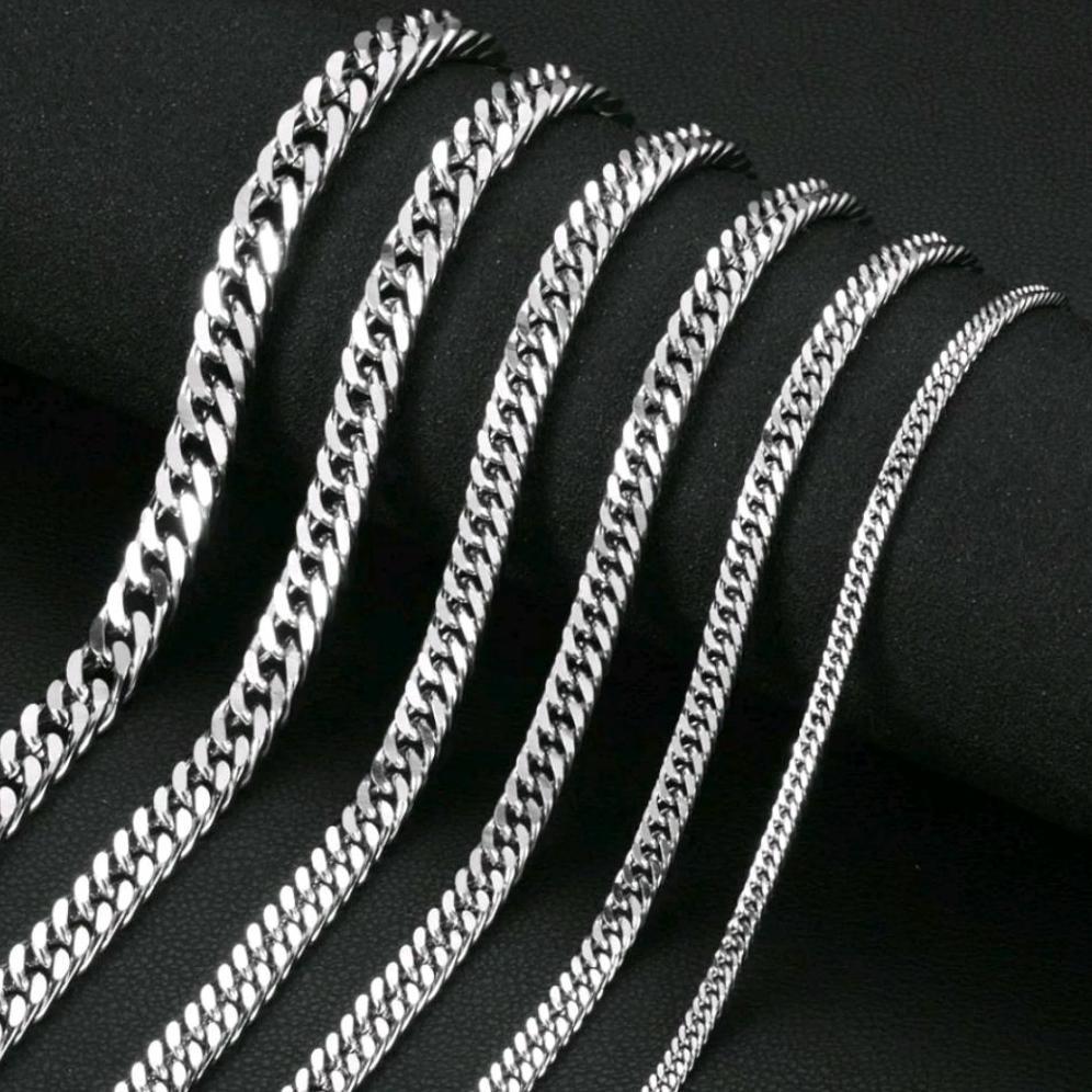 Hot Kalung Rantai Titanium Terlaris Anti Karat Anti Luntun Dan Tidak Bikin Gatal Untuk Pria & Wanita