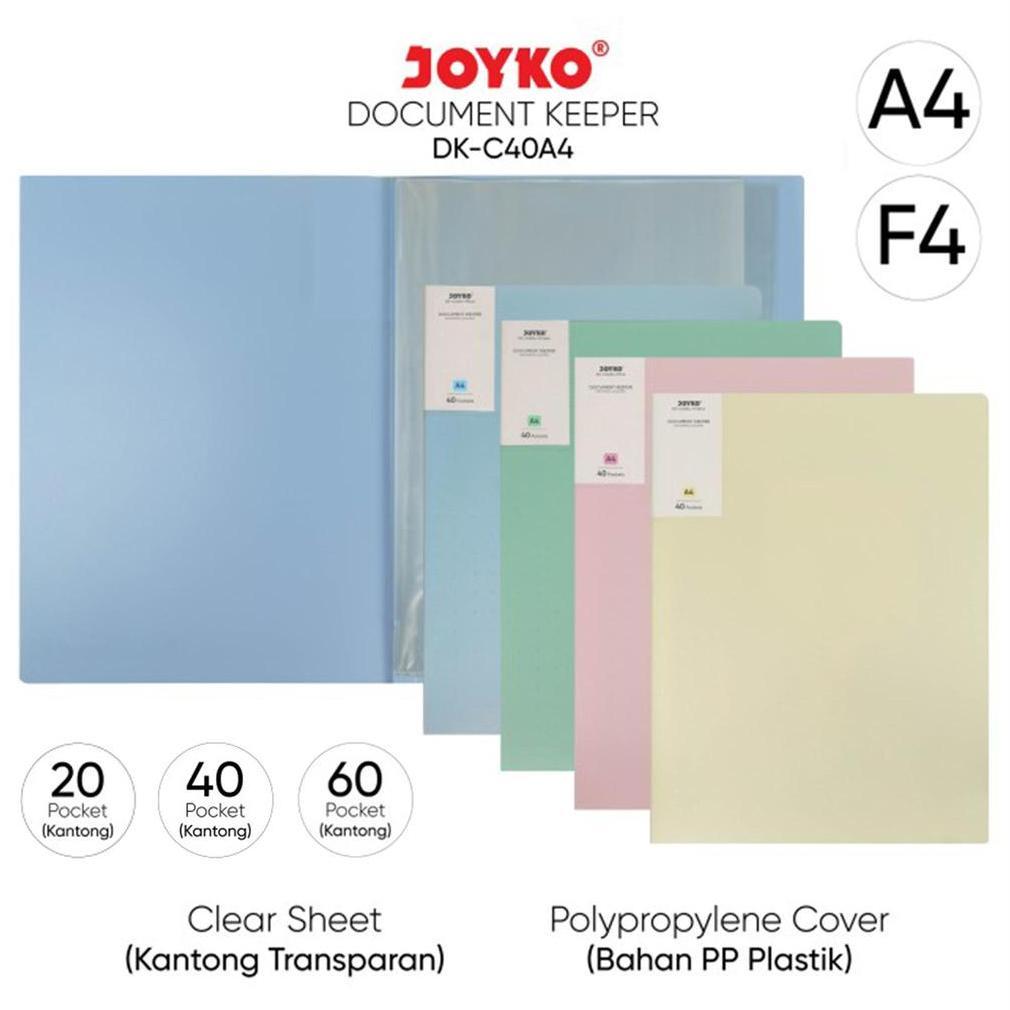 NAS JOYKO Document Keeper A4 F4 20 40 60 Pockets / Clear Holder Book Lembar Map Plastik / Display Ma