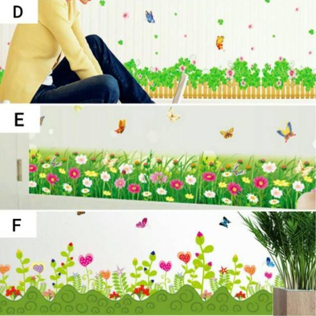 RELIZA WALL STICKER / STIKER DINDING RUMPUT PAGAR BUNGA