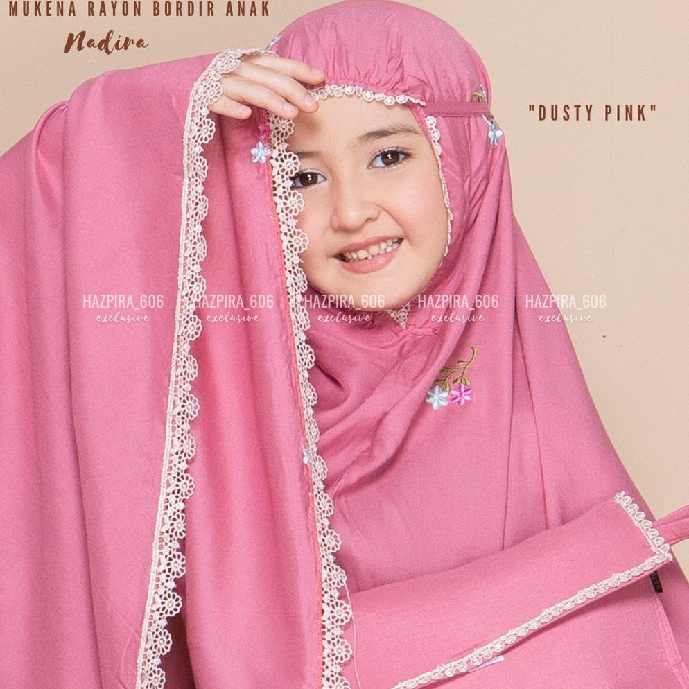 PREMIUM MUKENA ANAK KATUN RAYON BORDIR NADIRA UMUR 5-15 TAHUN