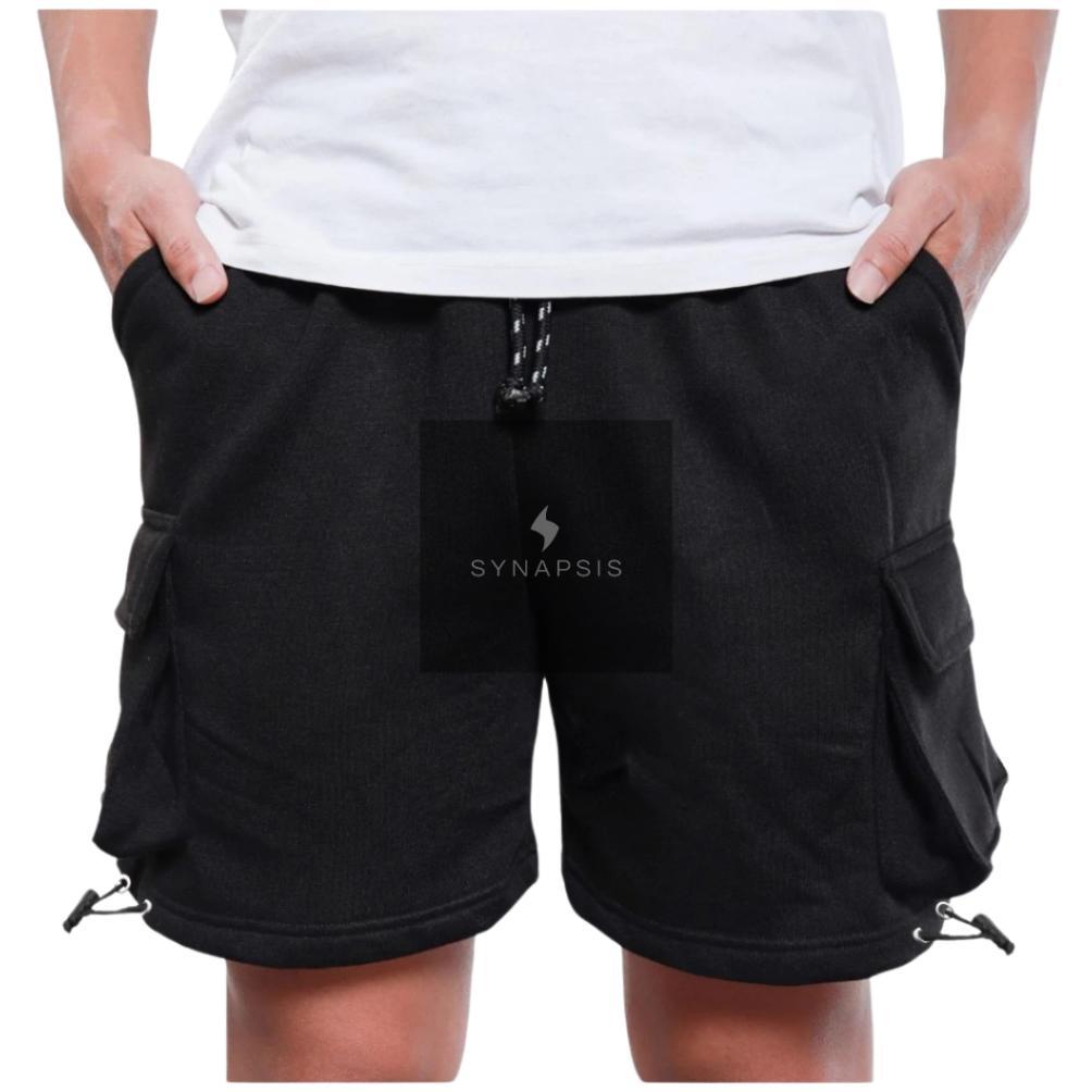ORIGINAL Synapsis Celana Pendek Cargo Fleece Tebal Motif Stone Simple Island Pocket Kargo Tali Sampi