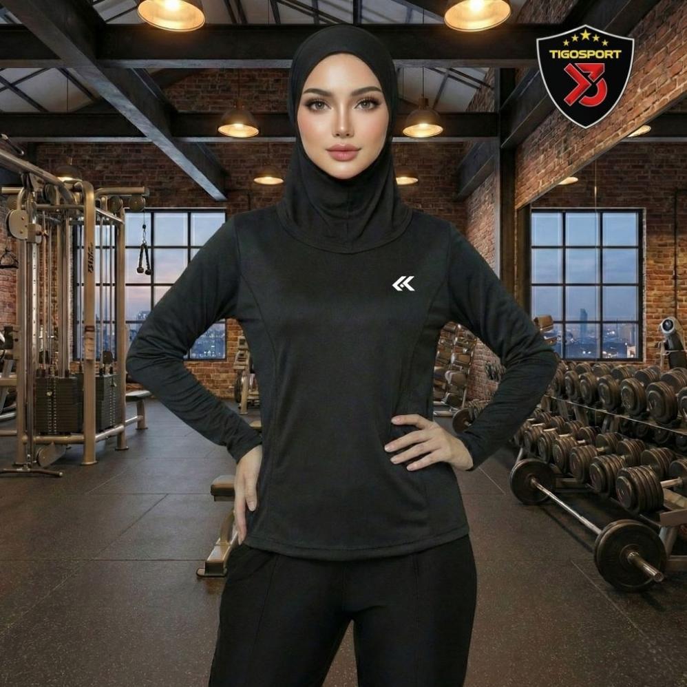 Awet [ Fla ] Baju Olahraga Wanita Hijab Kaos Running Wanita Muslimah Jersey Badminton Wanita Lengan 