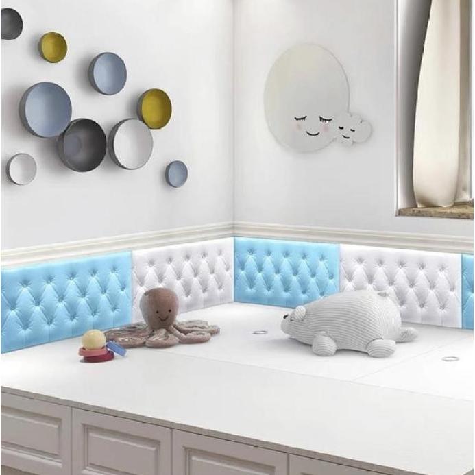 Wallpaper 3D Foam Kedap Suara Tahan Air Headboard Bed Wallfoam Empuk Kamar