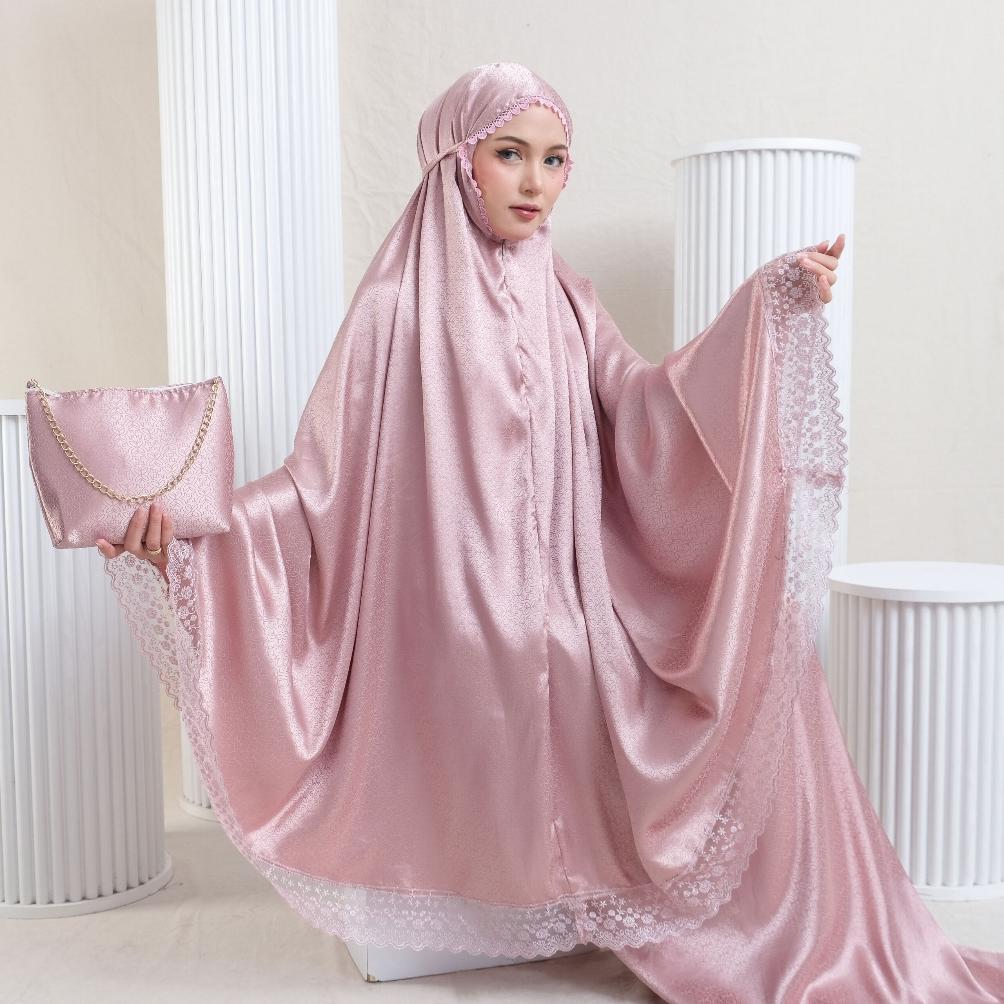 BEST SELLER MUKENA DEWASA SANTORINI FATIMAH 2IN1 SERIES