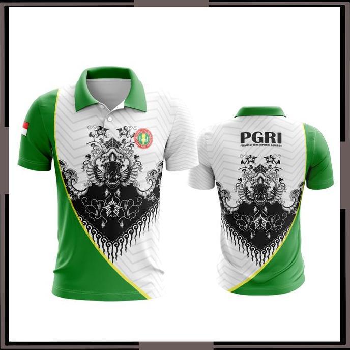 Baju Wangki/Baju Berkerah Pria Tangan Pendek PGRI NEW 2025 Motif Terbaru Fullprint