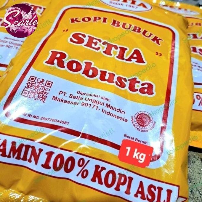 Kopi SETIA Robusta 1kg BUBUK dan BIJI Khas Makassar