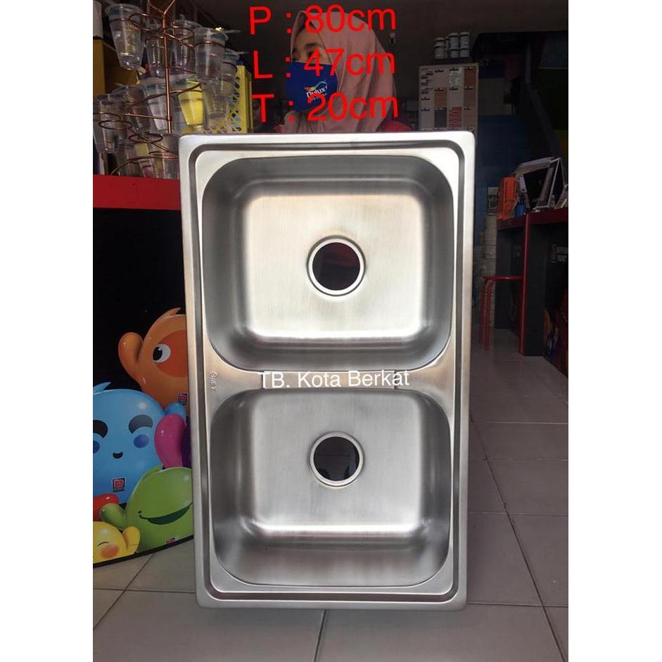 BAK CUCI PIRING / BCP/ KITCHEN SINK GNET 2 LUBANG TANPA SAYAP