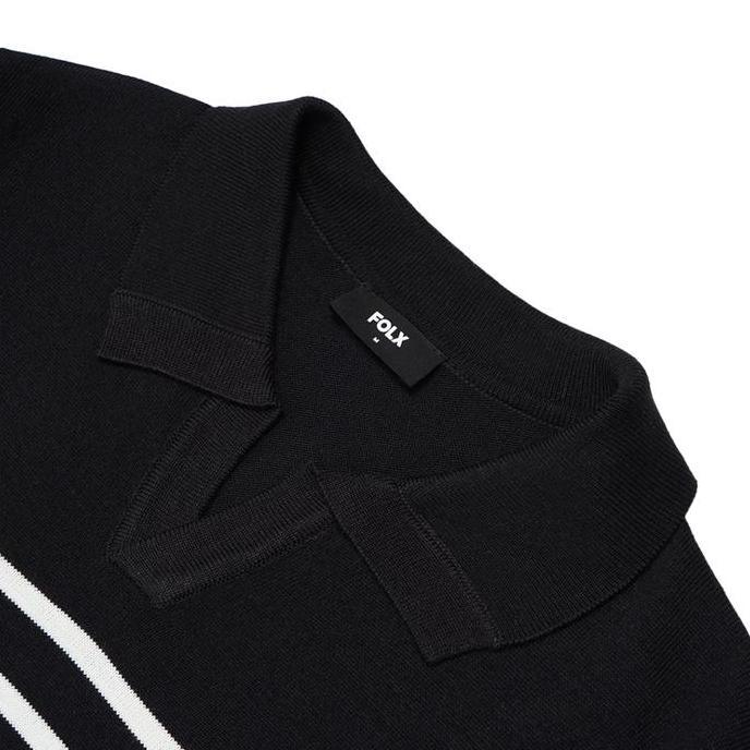 FOLX Stripes Knit Polo Shirt