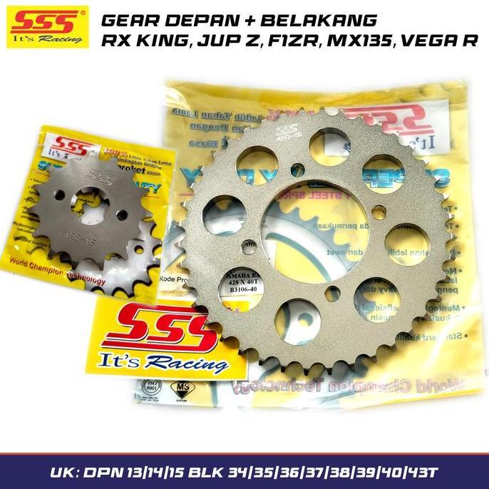 Gear Ger Gir Depan Belakang Sss Rx King Jupiter Z F1Zr Jupiter Mx Vega R Tipe 428 Ukuran Depan 13/14