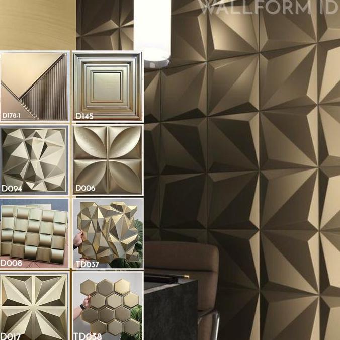 Gold Dan Rustic Color 50Cm, 3D Wall Panel Wallpanel Pvc