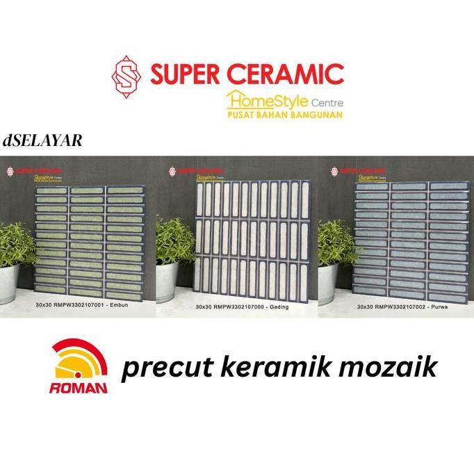 Roman 30X30 Keramik Precut Dinding Kamar Mandi Dselayar Series - Gading / Embun / Purwa