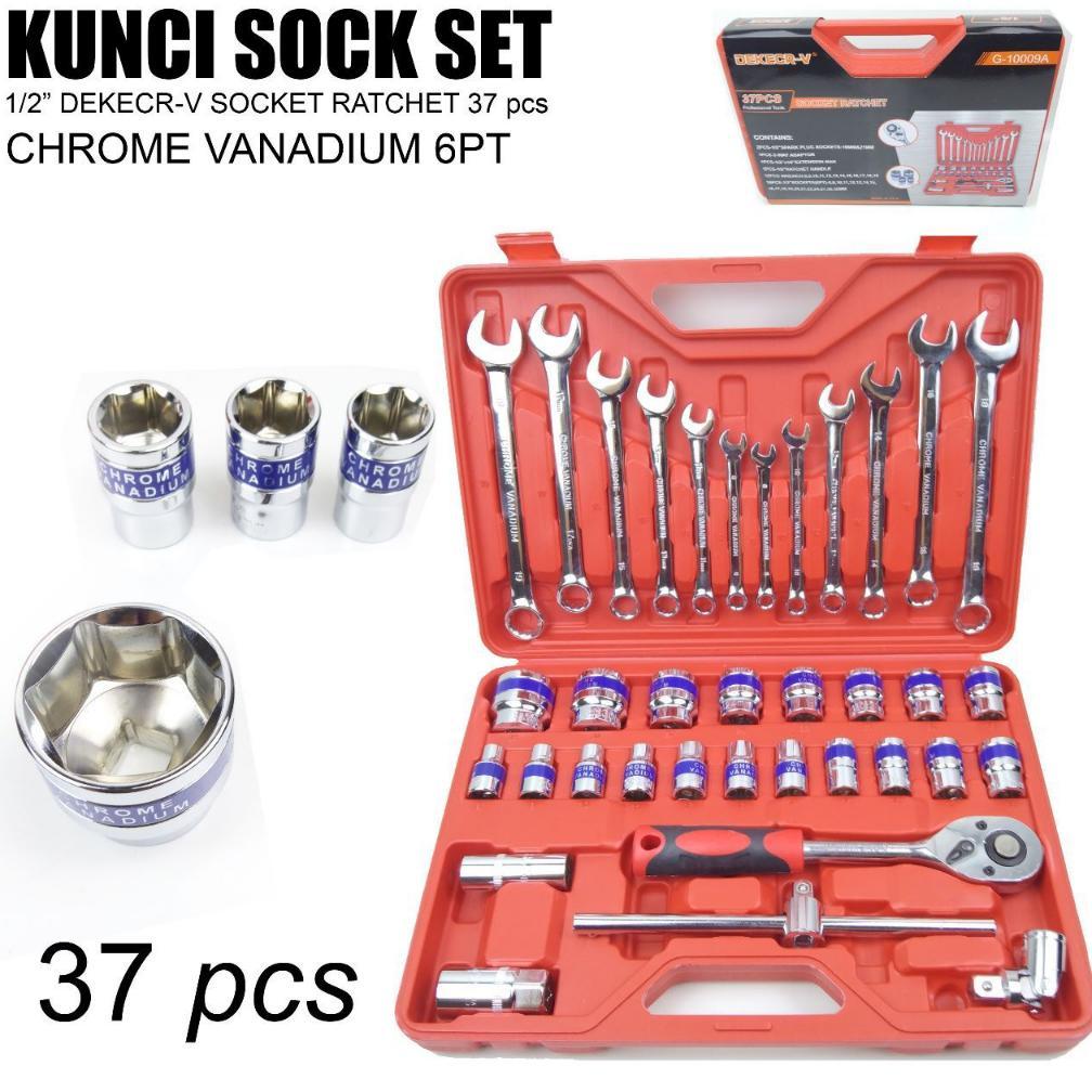 Kunci Socket Wrench Set 1/2 inch 32pcs / 36pcs Kunci Sok + Ring Pas Combination Wrench Set terlaris