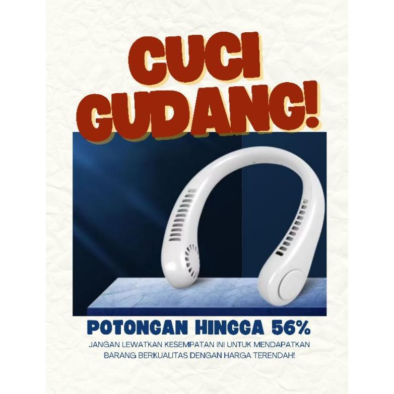 Kipas angin leher kaku tidak elastis kipas gantung leher neck fan portabel rechargeable terlaris