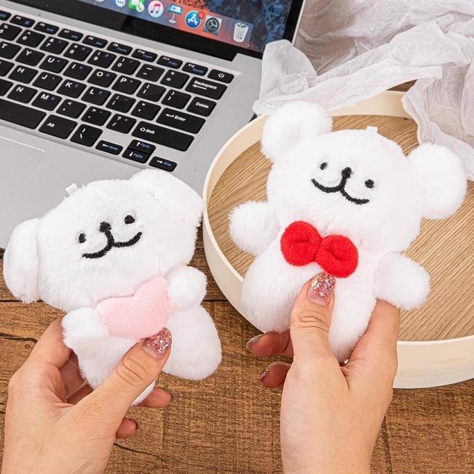 Warungabahgaleh - Boneka Anjing Maltese Korea Lucu Boneka Hewan Lembut Boneka Kartun Anak Anjing Had