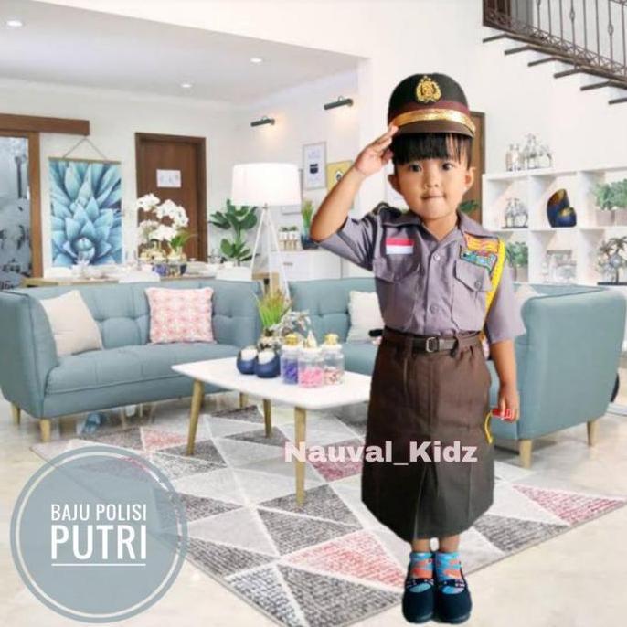 baju polisi cewek anak / baju polwan anak Termurah