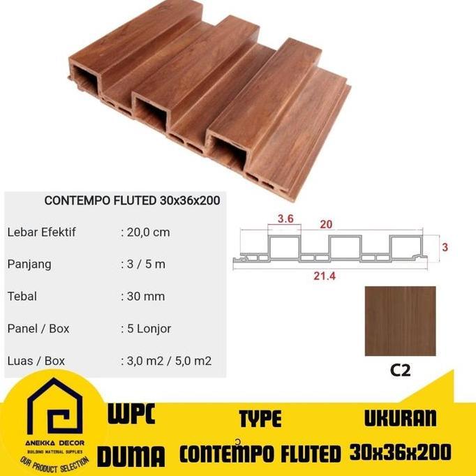 Panel Dinding Wpc Duma Flutted Contempo Kayu Plafon