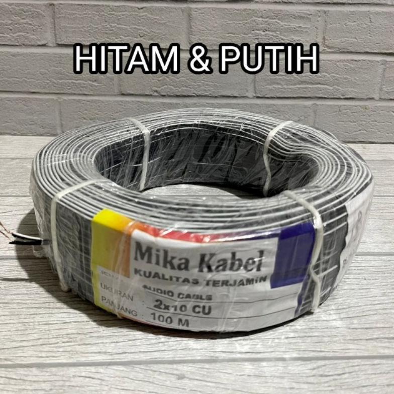 HARGA PER 1 METER MIKA KABEL TEMBAGA 2X10 CU TWIN ROUND TEMBAGA MURNI KABEL ISI 2 SERABUT 2 x 10 BAG