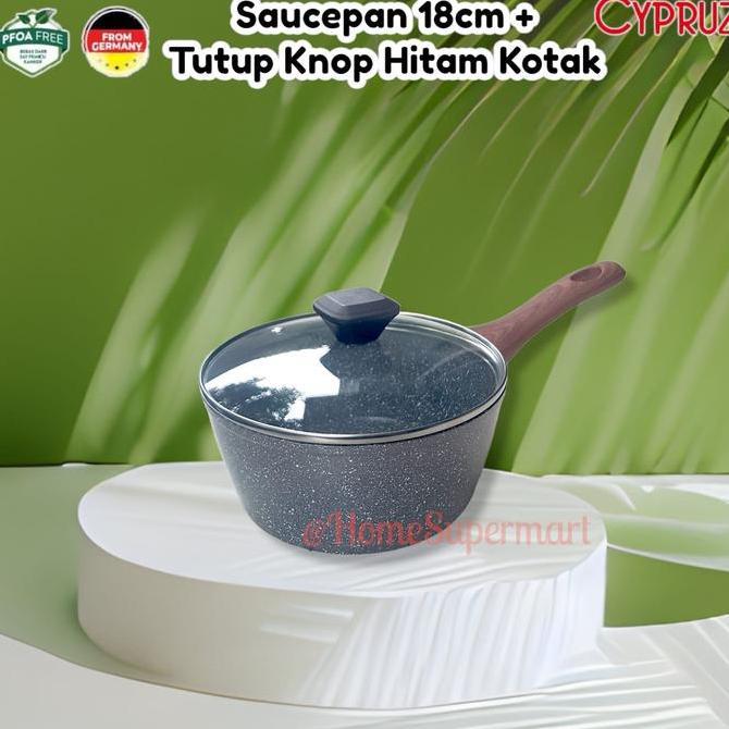 NEW SaucePan 18cm Marble + Tutup Wok Pan 18cm Cypruz SN0212