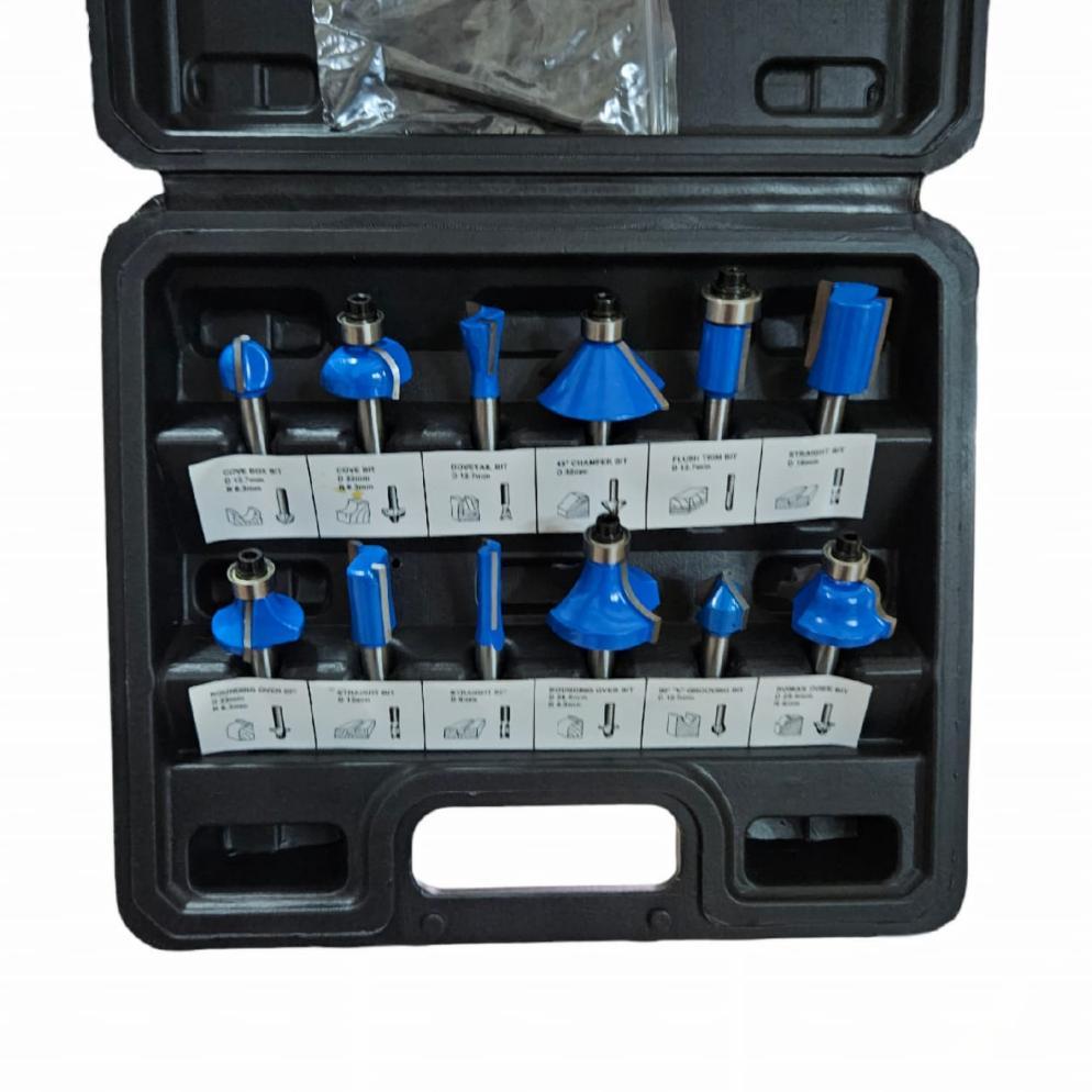 Mata Profil Kayu Set 12 pcs Lengkap Mata Trimmer Router Bits Set 1/4 terlaris