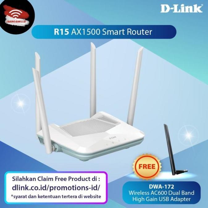 TERBARU - D-Link R15 EAGLE PRO AI AX1500 WiFi 6 - DLink R15 Mesh