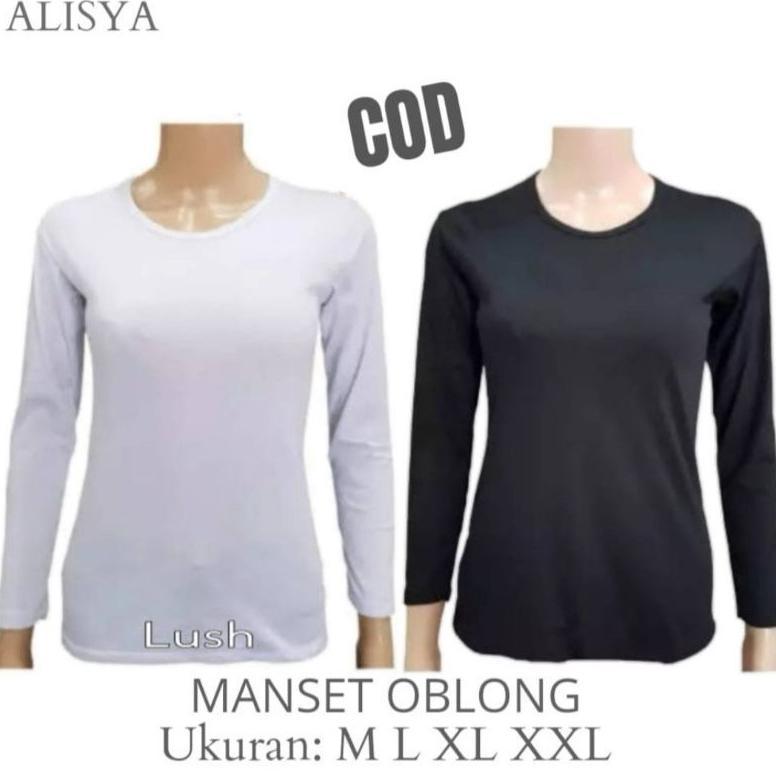 FAVORIT Manset Lengan Panjang Wanita Kerah Oblong / Manset Dalaman Wanita Bahan Kaos/ Manset Kaos 20