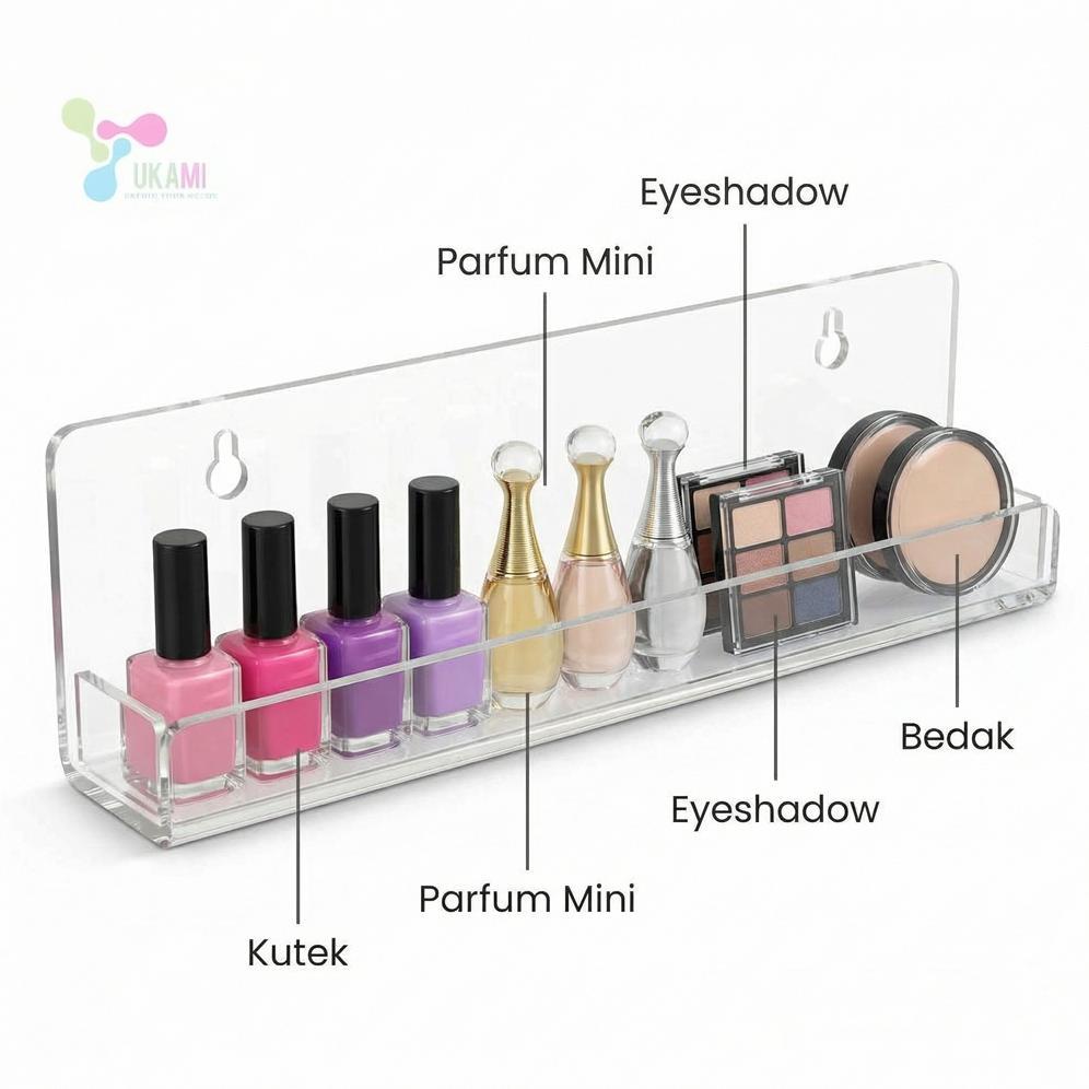CUCI GUDANG RAK KUTEK AKRILIK DINDING GANTUNG DISPLAY NAIL ART ORGANIZER PARFUM LIPSTIK MULTIFUNGSI 