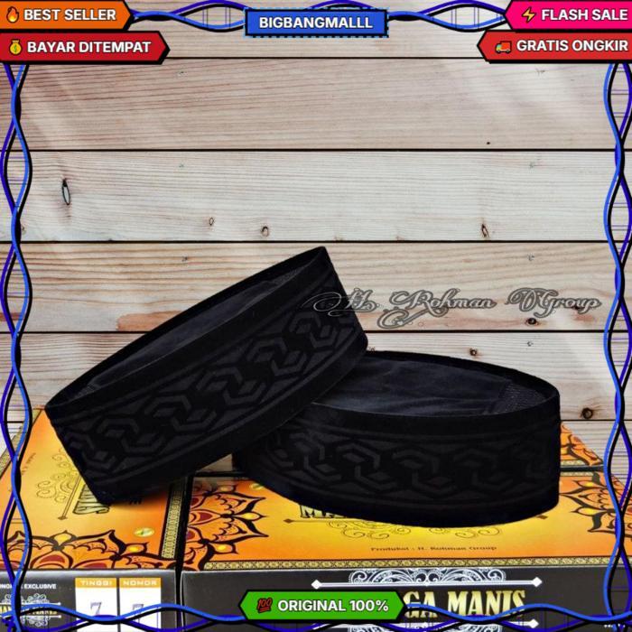 Peci Hitam Motif Soga Laser Tinggi 7Cm 8Cm 9Cm Songkok Hitam Motif Soga Laser Bahan Lembut Premium S