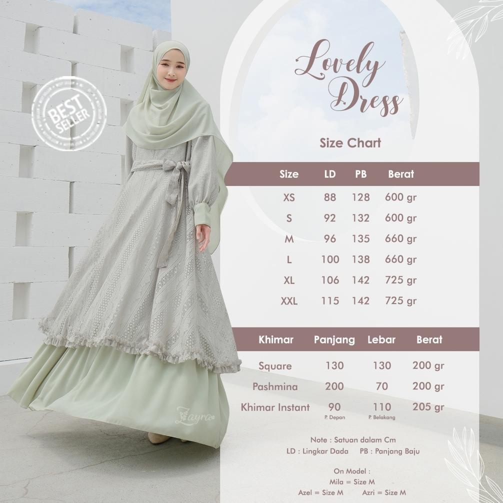 RECOMMENDED ZAYRA HIJAB | LOVELY - DRESS GAMIS WANITA SYARI BROKAT KONDANGAN LEBARAN JUMBO ELEGAN TE