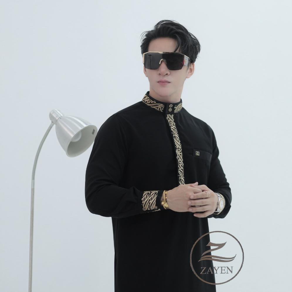 OFFICIAL JUBAH SLIMFIT PRIA GAMIS PRIA BORDIR SLIMFIT JUBAH ZAYEN HITAM  JUBAH PRIA MUSLIM JUBBA MOD