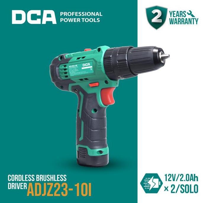 Dca Brushless Hammer Drill / Bor Impact Baterai 12Volt 10Mm Adjz23-10Iz (Unit Only)