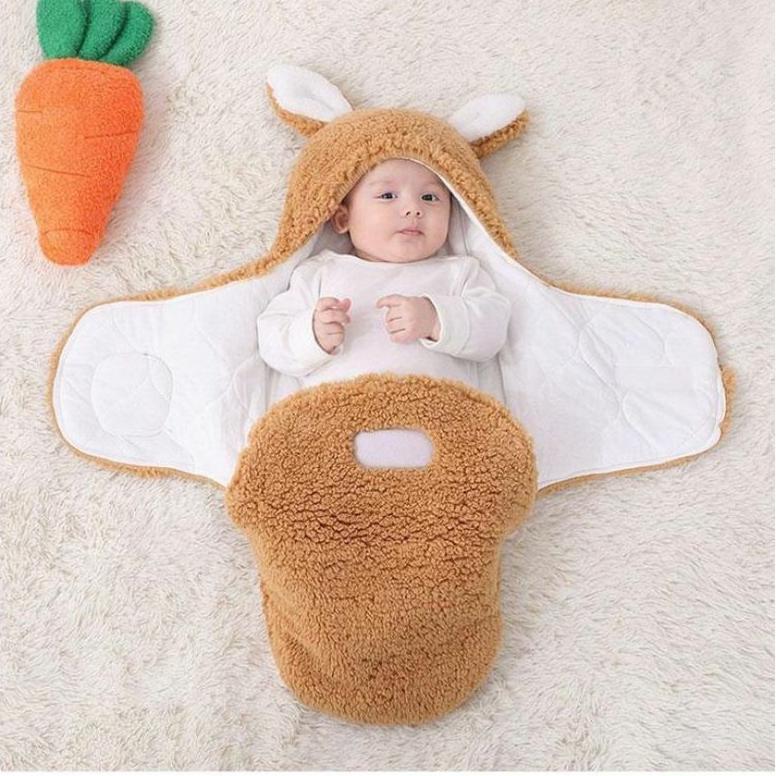 Cuci Gudang Selimut Bedong Bayi Bulu Tebal Karakter Kelinci Newborn Premium