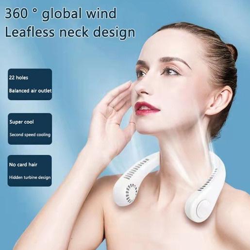Neck Fan Kipas Angin Gantung Leher Kipas Angin Tanpa Baling Baling Kipas Angin Mini Portable USB Rec